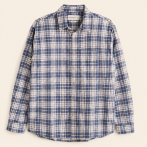 Men's Blue & White Checked Casual Shirt | Full Sleeve Regular Fit