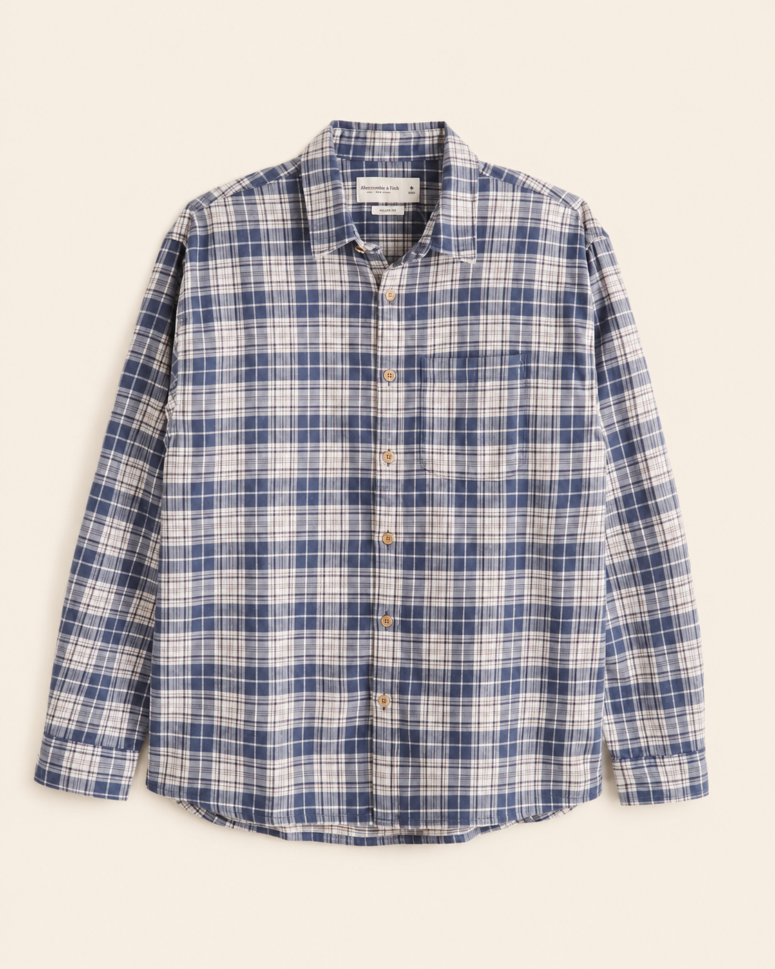 Men's Blue & White Checked Casual Shirt | Full Sleeve Regular Fit